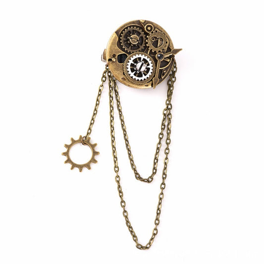 Steampunk Clock Gear Brooch