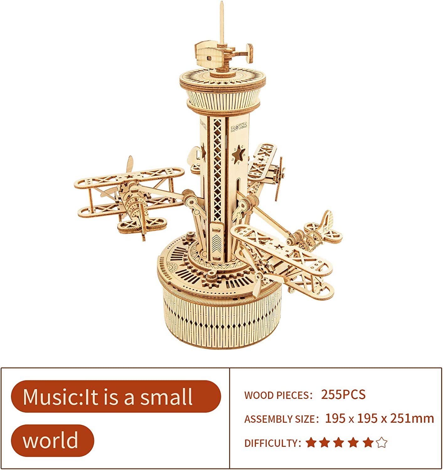 3D Wooden Puzzle DIY Kits - 255pc Airplane Control Tower