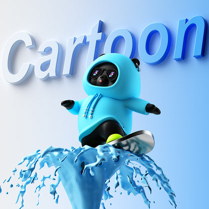 Mini Dashboard Skateboarding Bear