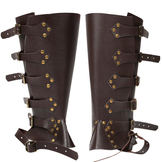 Steampunk Cosplay Buckle & Stud Calf Covers