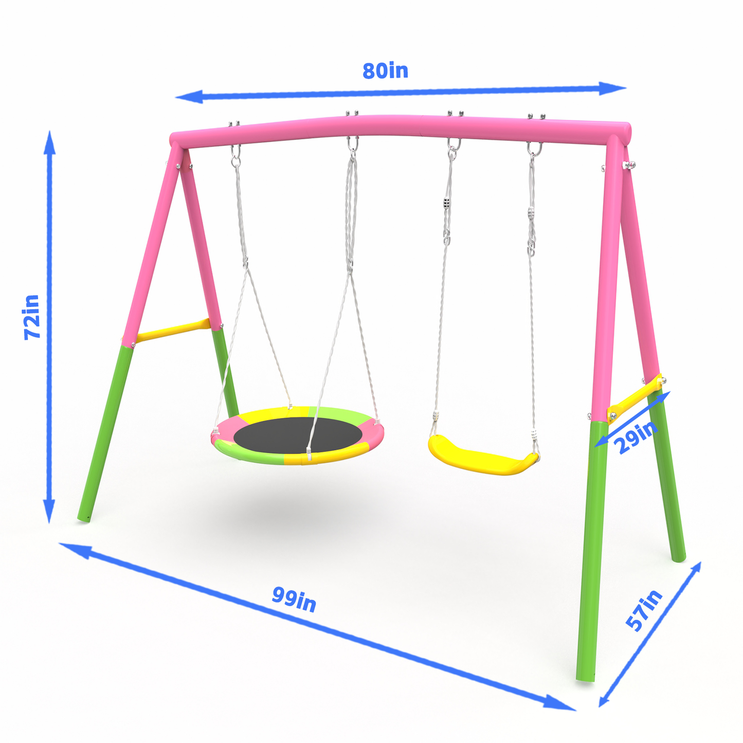 Heavy Duty Metal A-Frame Outdoor Swing Set