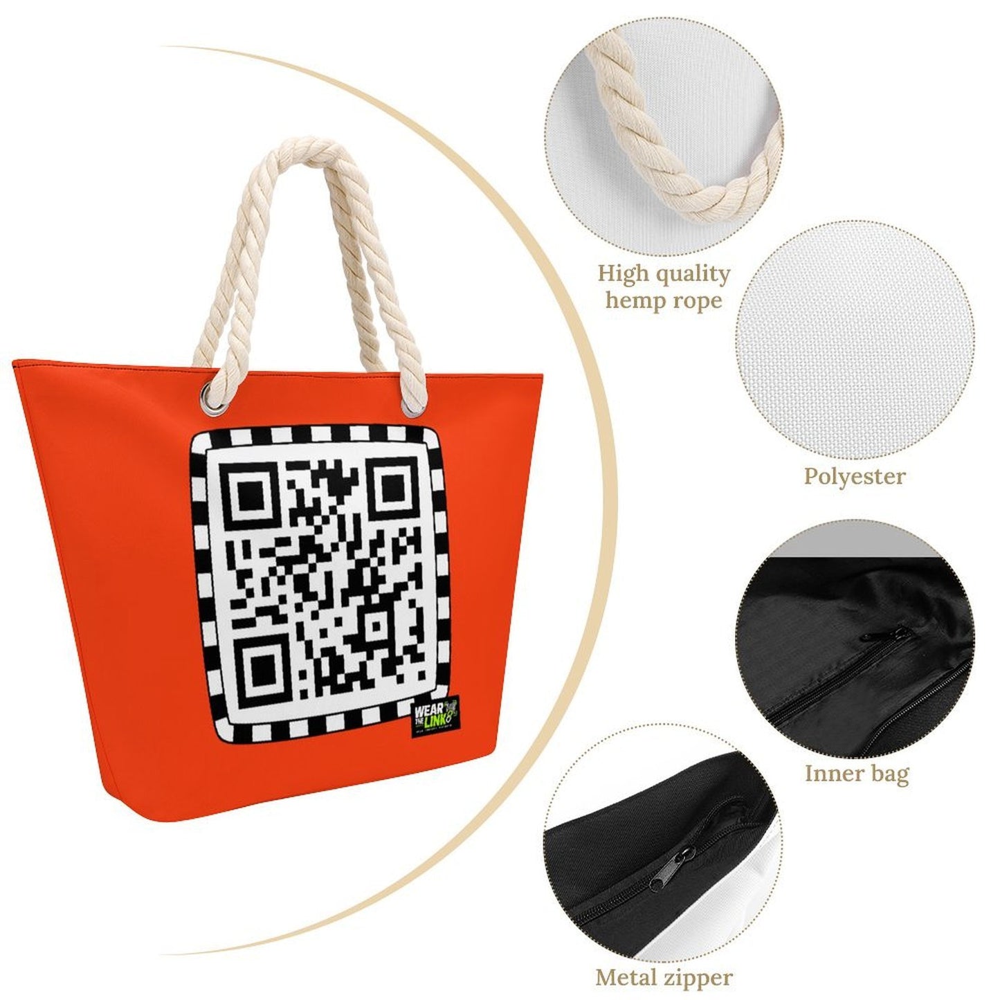 Wear The Link - Hemp Rope Tote Bag