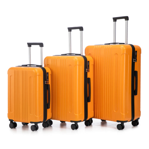 3 Pcs ABS Luggage Set w/Spinner Wheels