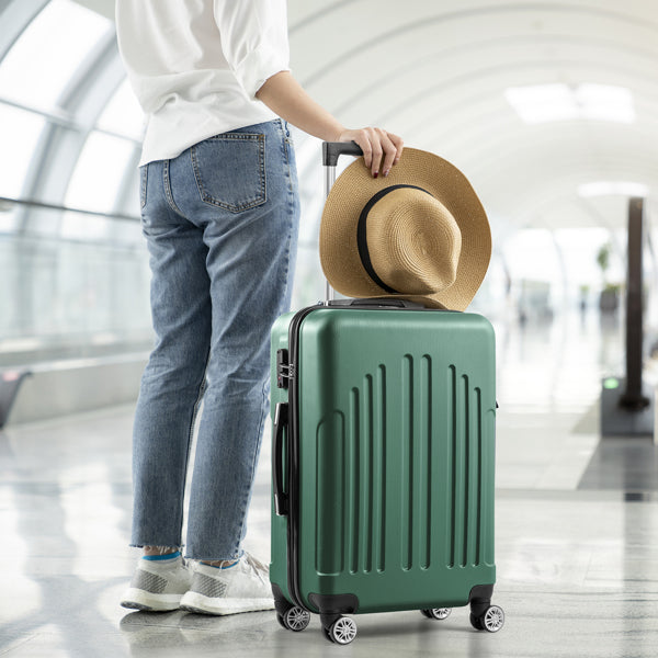 4pc Vertical Stripe 4-in-1 ABS Luggage Set