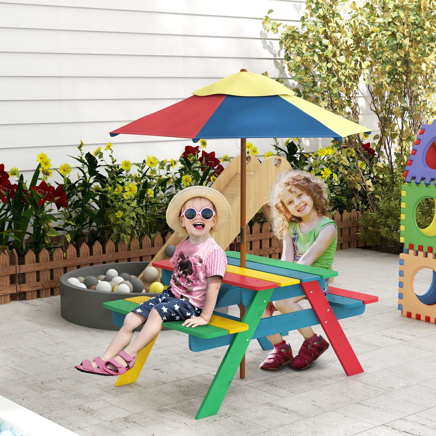 Multicolor Children's Picnic Table Set