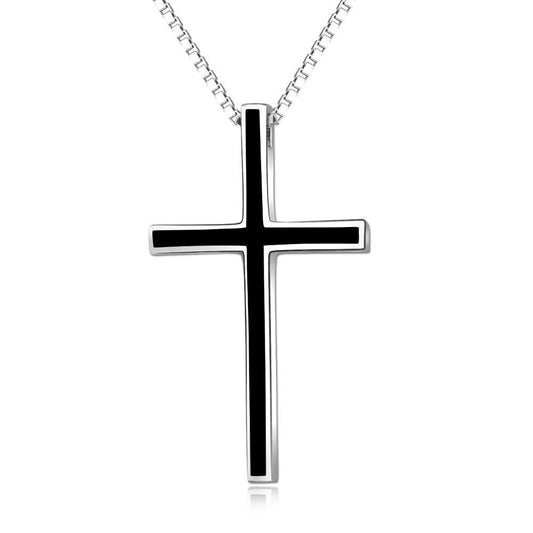 925 Sterling Silver Black Cross