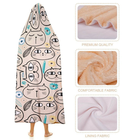 Cozie Hugs 50x60 Hooded Blanket Cat Style - Shop Jobie