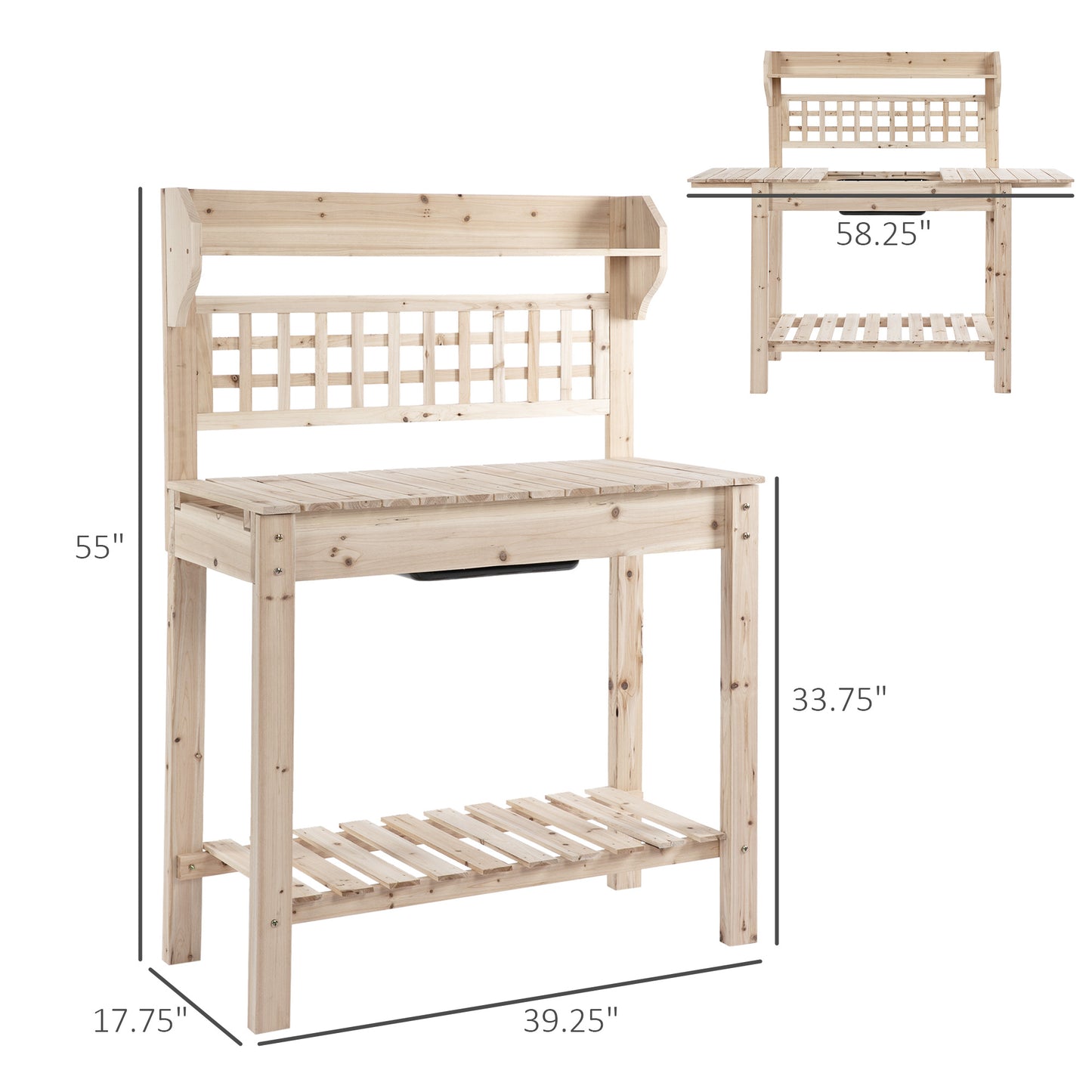 Fir Wood Garden Planting Table