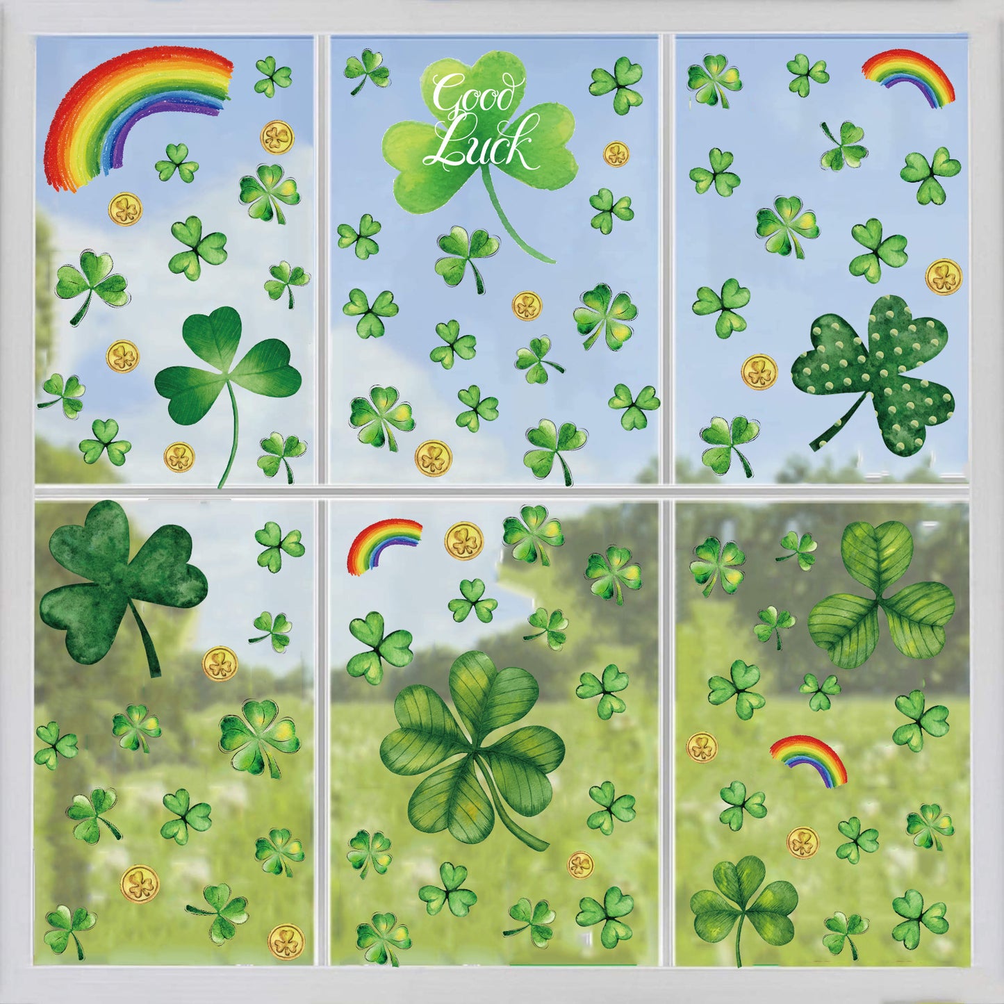 St. Patrick's Day Clover Window Stickers