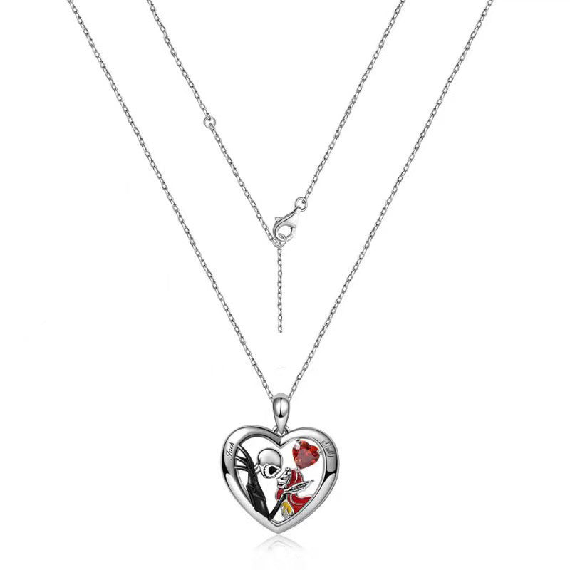 Halloween Heart-shaped Skull Necklace