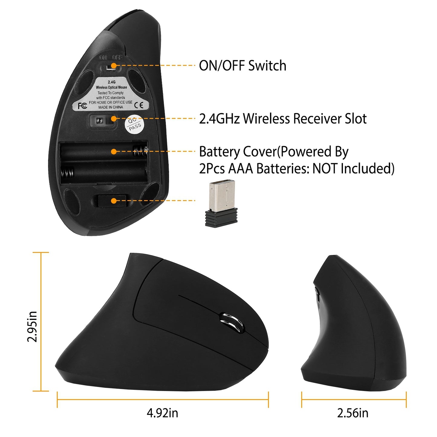 Ergonomic Wireless VERTICAL Mouse