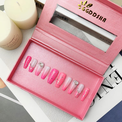 GGddsha Blush Elegance - Short False Nail Kit w/Gift Box