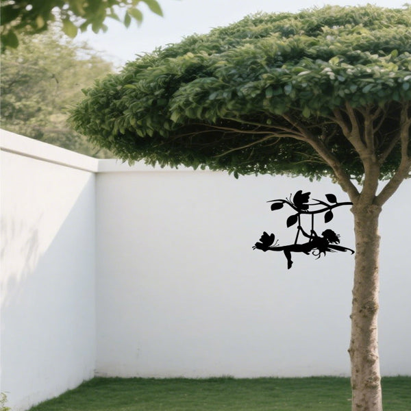 Silhouette - Fairy On A Swing Garden Yard Art Decor