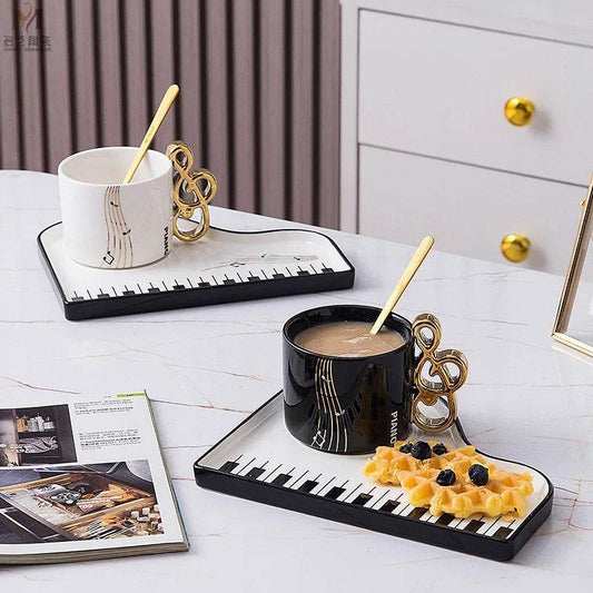 Music Lovers Piano Key Cup and Saucer Set - Shop Jobie