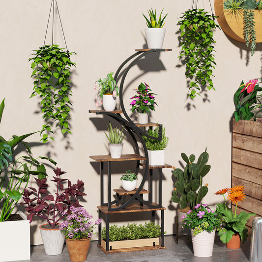 8-Tier 62" S-Shaped Twisting Flower Pot Stand