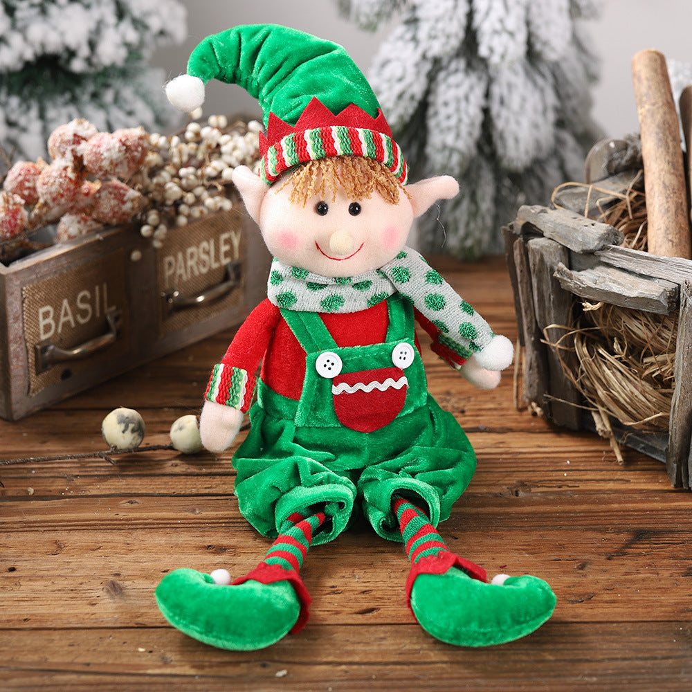 Christmas Dangle-Legs Sitting Dolls
