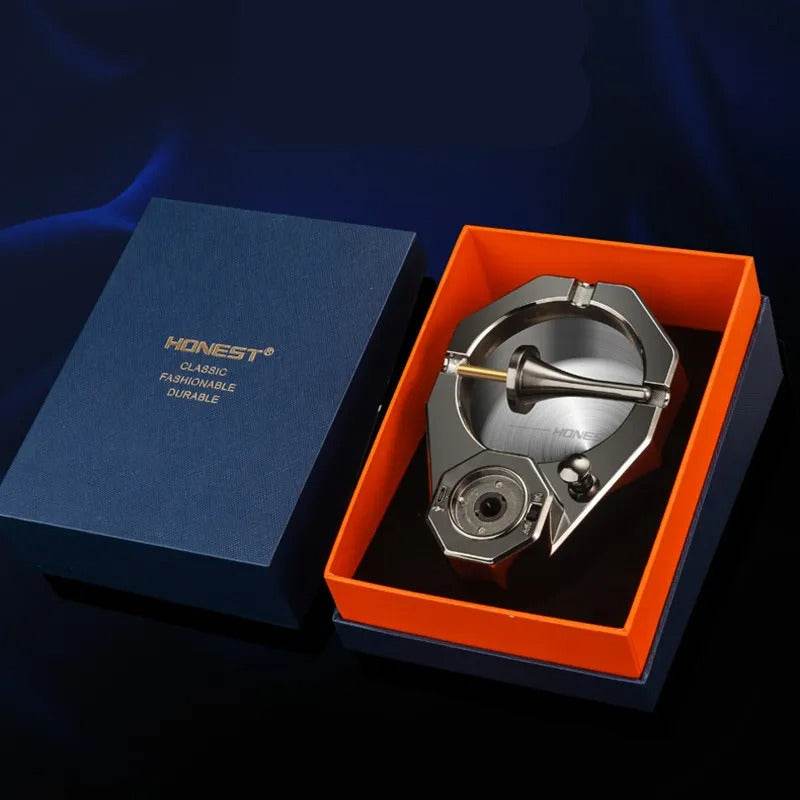Stainless Steel Hybrid Match & Ashtray Gift Set - Shop Jobie