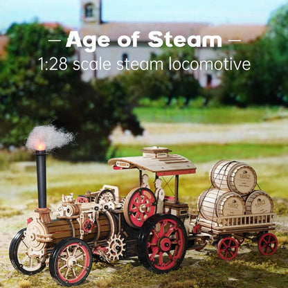3D Wooden Puzzle - 469pc Steam Engine Car Model