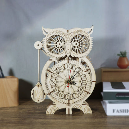 3D Wooden Puzzle Kits - 86pc Owl Clock Model
