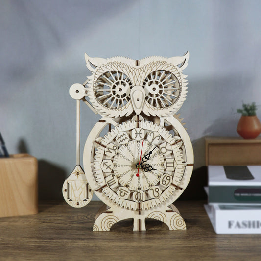 3D Wooden Puzzle Kits - 86pc Owl Clock Model