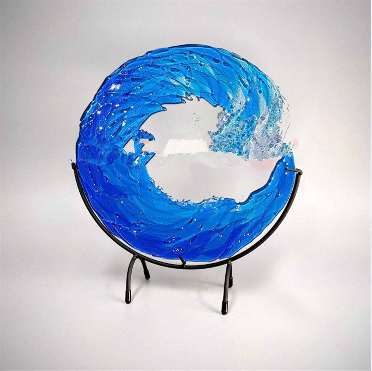 Ocean Wave Fused Glass Sculpture