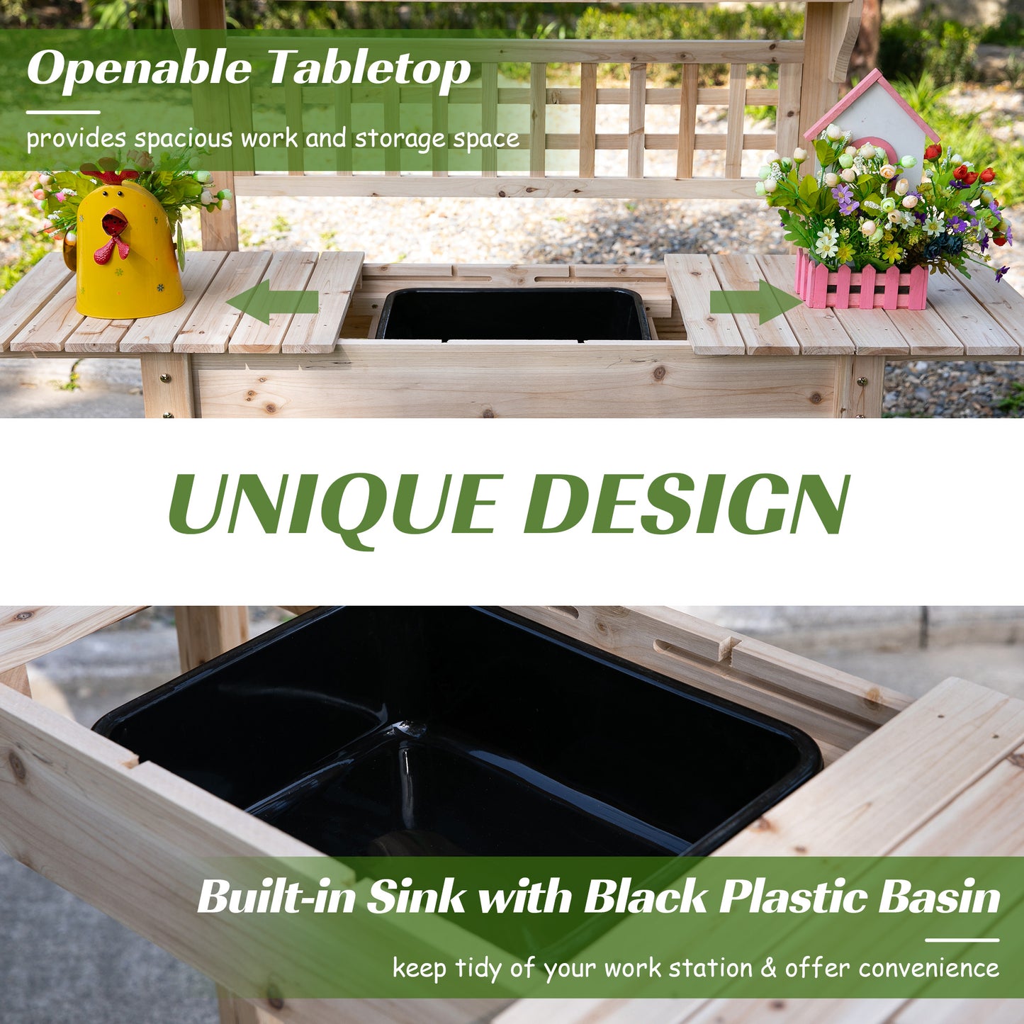 Fir Wood Garden Planting Table