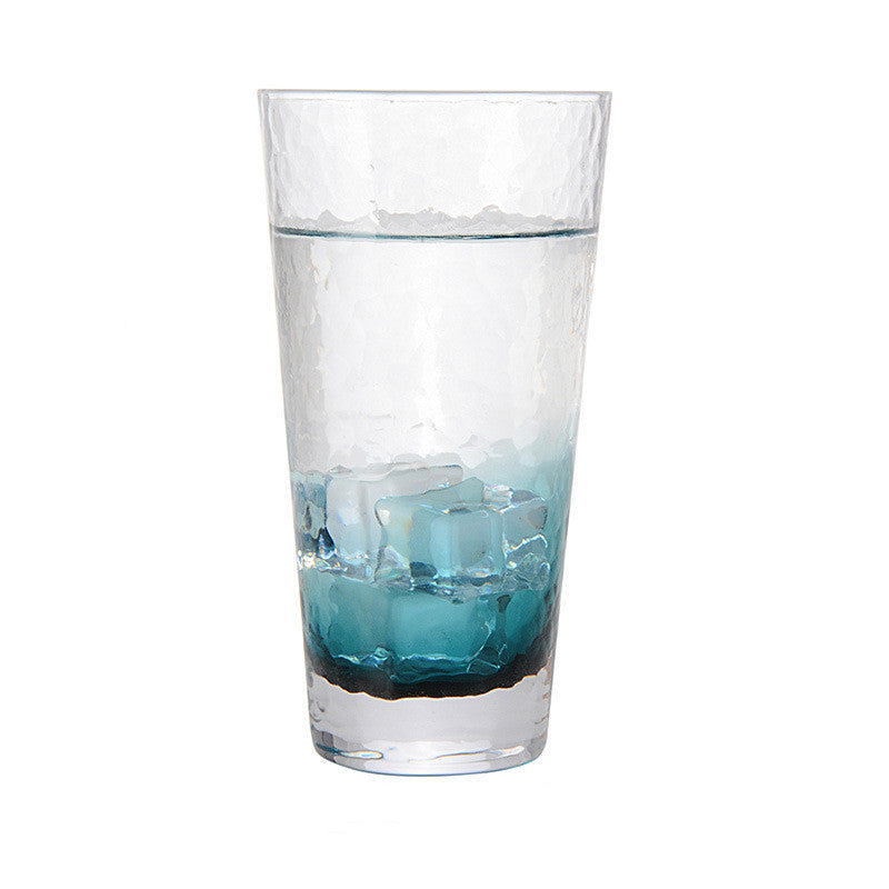 Ink Blue Hammer Patterned Glass