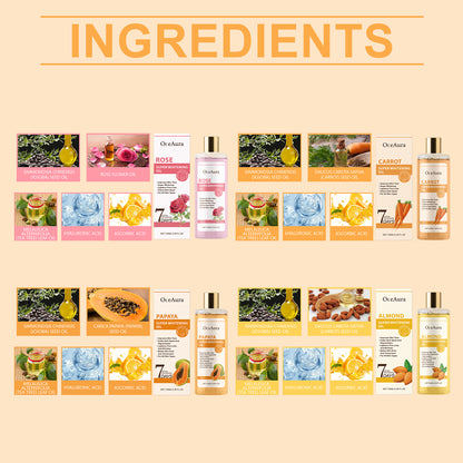 OceAura 7 Day Nourishing Beauty Oils - PAPAYA