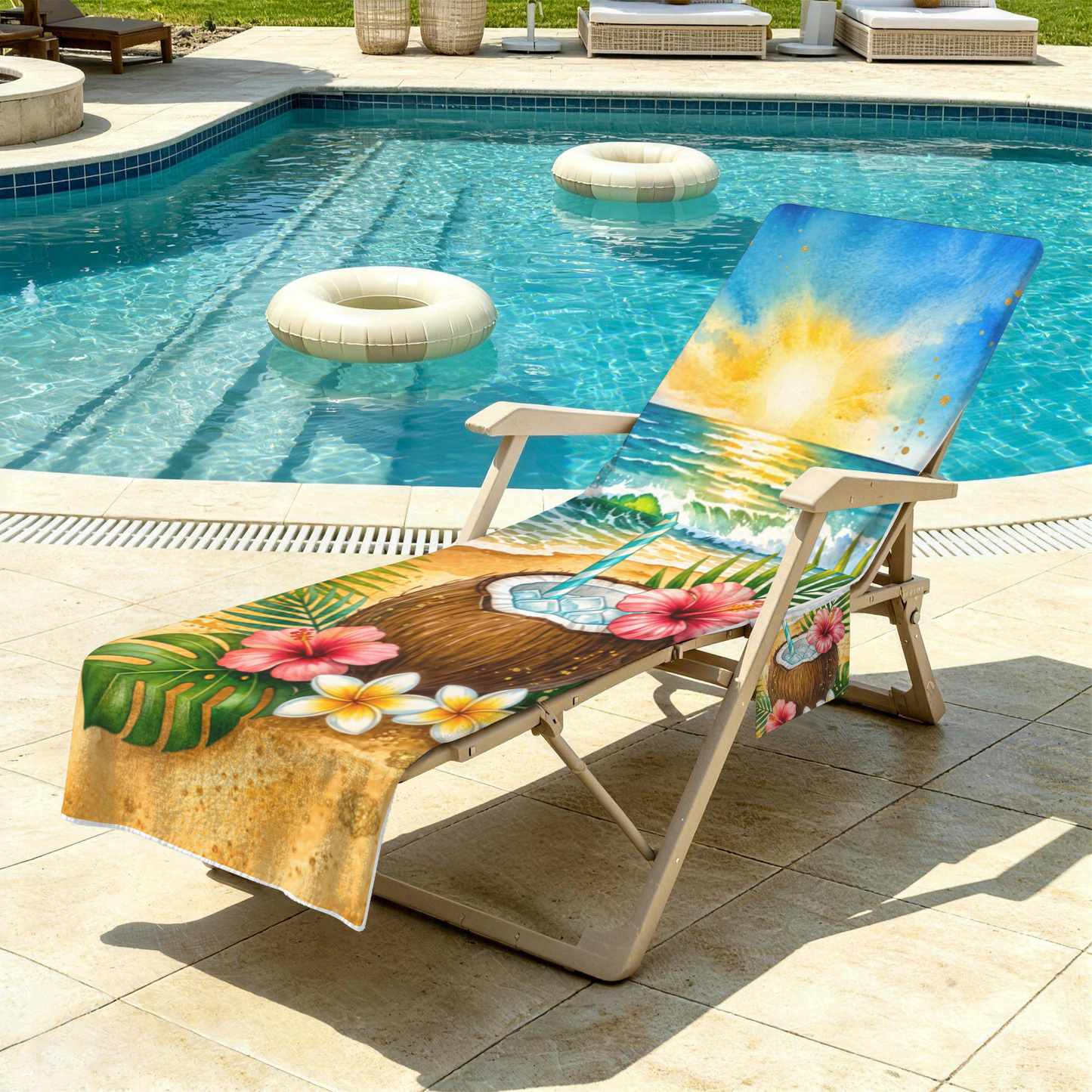 Beach Chair Cover & Portable Lounge Tote