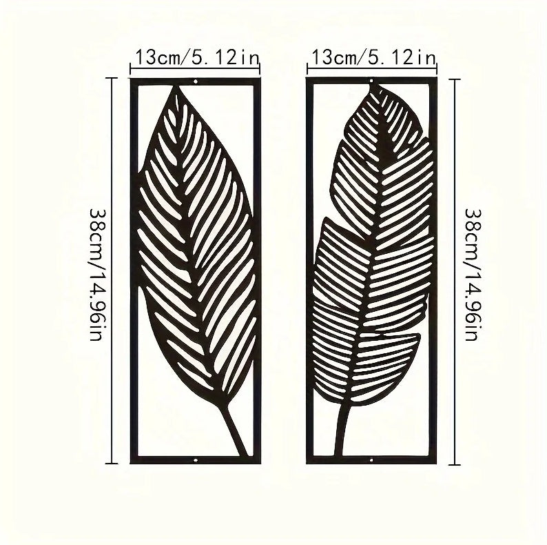 2-Pack Rustic Nature-Inspired Leaf Wall Art
