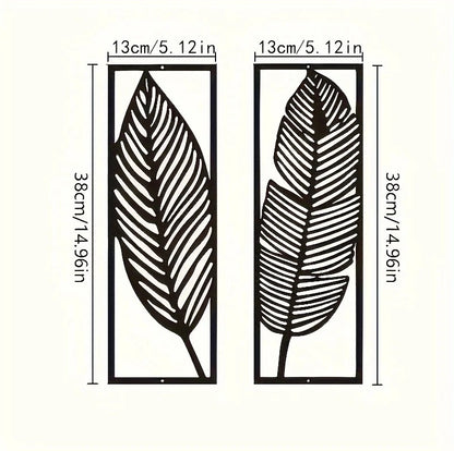2-Pack Rustic Nature-Inspired Leaf Wall Art