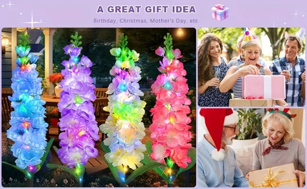 Hyacinth Flower Solar Color-Changing Garden Lights