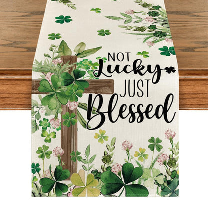 St Patrick Lucky Four-Leaf Clover Table Runners