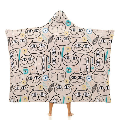 Cozie Hugs 50x60 Hooded Blanket Cat Style - Shop Jobie