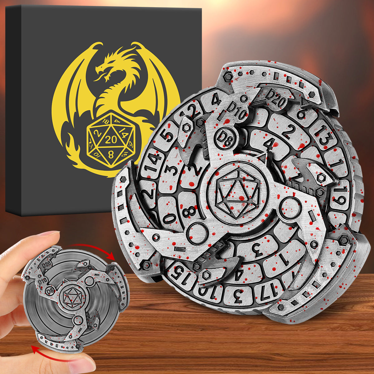 Wind And Fire Wheel DND Dice Wheel Gift Box Set