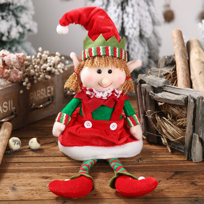 Christmas Dangle-Legs Sitting Dolls