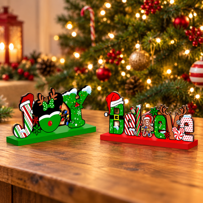 4pc Christmas Mouse Decor Set