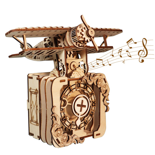 3D Wooden Puzzle 95pc Punk Airplane Music Box