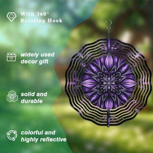 4-in-1 Mandala Pattern Solar-Powered Wind Spinner