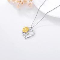 925s Mom Sunflower Heart Necklace
