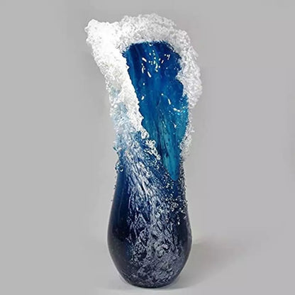 Ocean Wave Fused Glass Sculpture