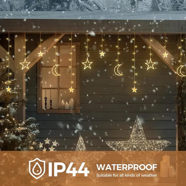 Magical Moons & Stars Solar Icicle Light String