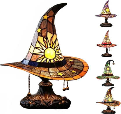 Gothic Lamp - Stained Glass LED Witches Hat