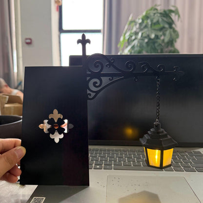 Metal Library Book Divider - Lighted Lanterns