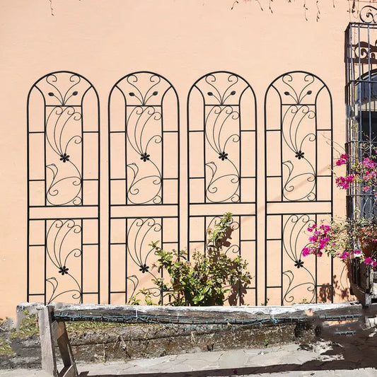 4 Pack Metal Garden Trellis Peacock Style