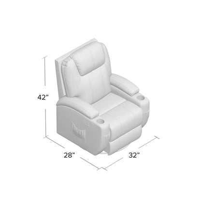 Reclining Heated Massage Chair with Swivel and Rocking Function