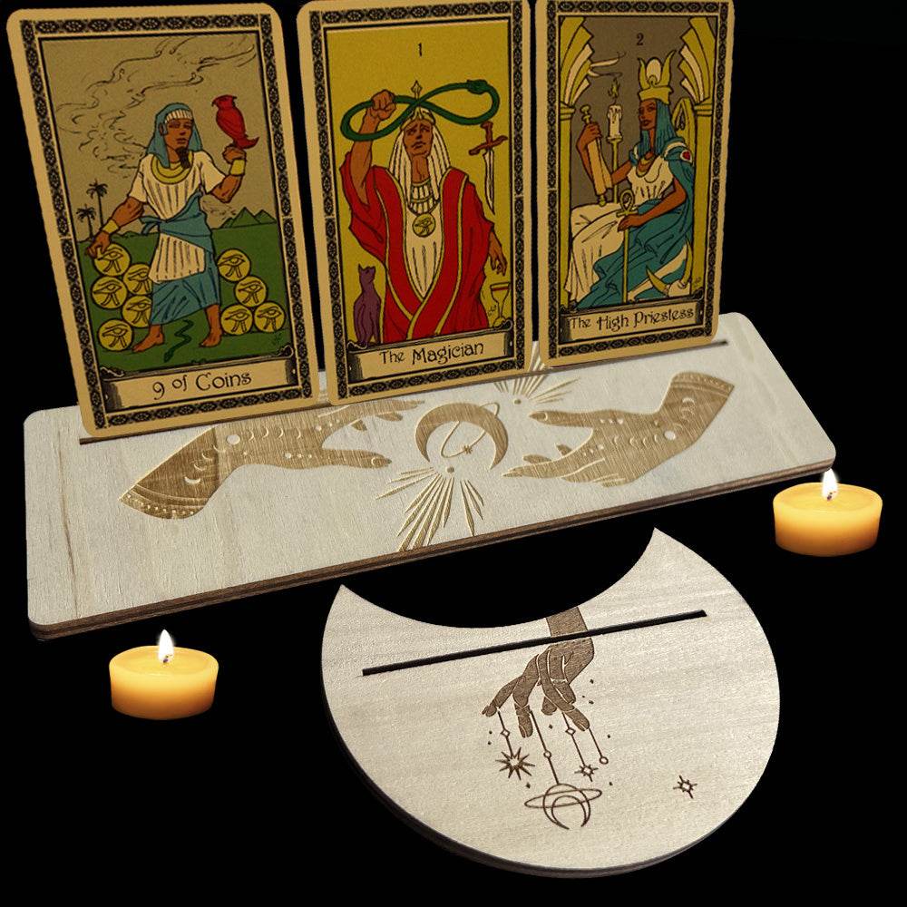 Moon-shaped Tarot Wooden Base Bracket - Shop Jobie