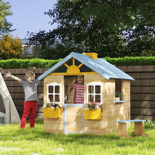 Outdoor Wonderland Kids Wooden Playhouse