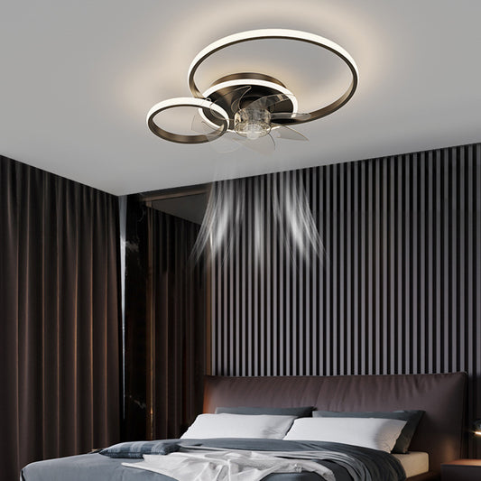 Luxury Bedroom Ceiling Ring Light & Fan
