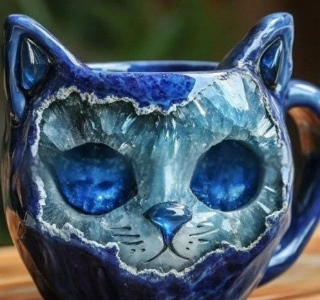 Geode Crystal Cat Resin Mug